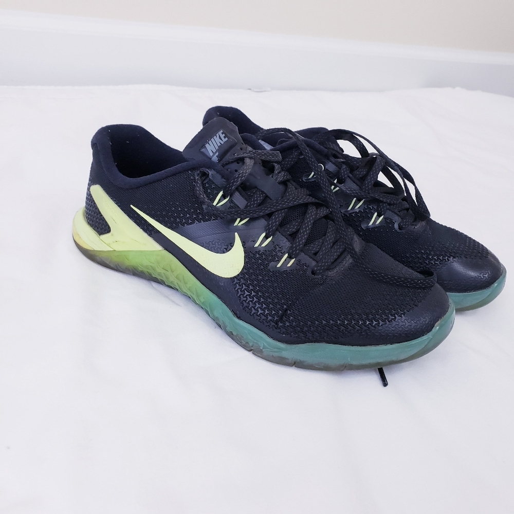 Nike Dark Grey Ghost Green Metcon 3 CrossFit Trainers Athletic Womens Size 7